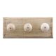 White Marble Ceramic Floral Wooden Hooks